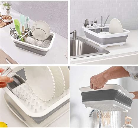 Collapsible Dish Rack and Drainboard Set Foldable Dish Drying Rack ...