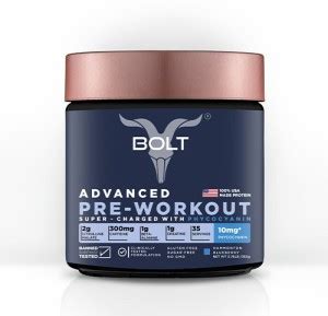 BOLT Pre- Workout Super-Charged With PHYCOCYANIN ( Hammonton Blueberry ...