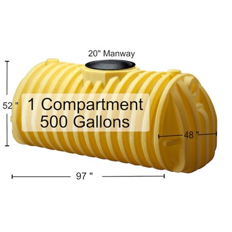 Norwesco 500-Gallon Single Compartment Polyethylene Yellow Septic Tank ...