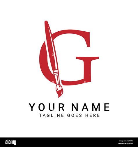 Letter G Painting Brush Logo Design. Alphabet G Painting Artist Icon Stock Vector Image & Art ...