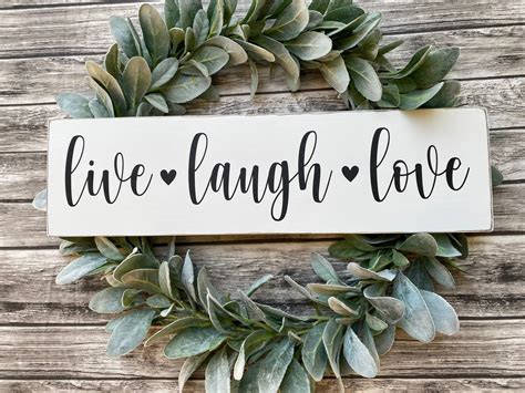 Live Laugh Love Sign Wooden Sign Home Decor Farmhouse Sign - Etsy