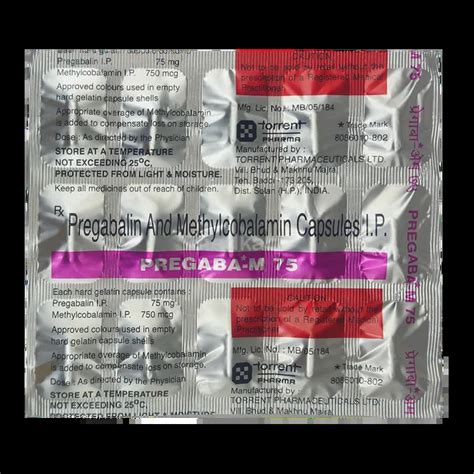 PREGABA M 75MG CAPSULE 15'S - Uses, Side Effects, Price, Composition ...