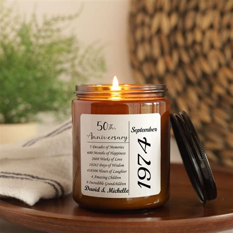 50th Wedding Anniversary Personalized Candle, Custom Fifteenth ...