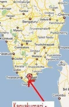 Give the location of kanyakumari on the map of india...... - Brainly.in