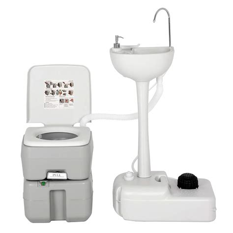 Buy Giantex Outdoor Wash Sink and Potable Toilet Set 4.5 Gallon Sink ...