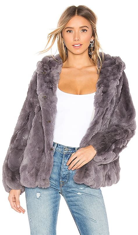 HEARTLOOM Yuko Fur Jacket in Ash | REVOLVE