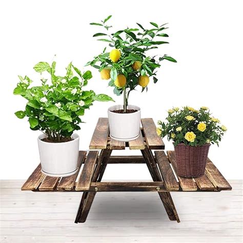 ADA Handicraft® Wooden Multipurpose Folding Rack Plant Stand ...