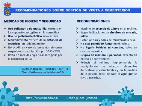 (Actualizado) Recomendaciones sobre gestión de visitas a cementerios.