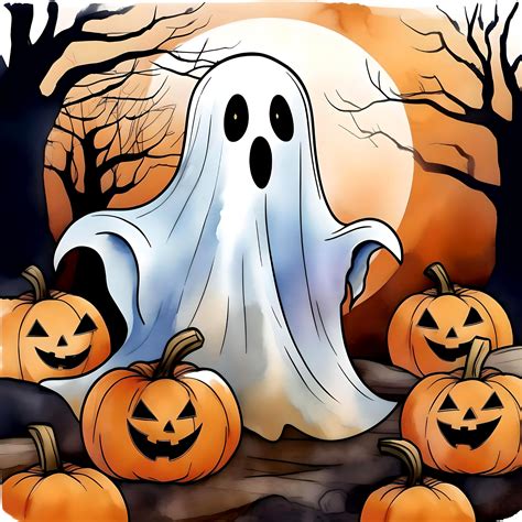 Cute Halloween Ghost A402 Free Stock Photo - Public Domain Pictures