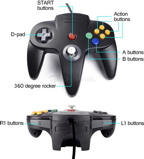 Controle USB Nintendo 64 Joystick Para Computador Mac Preto - TechBrasil