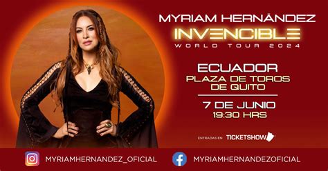 Myriam Hernández en Quito, Ecuador, el viernes 7 de Junio, Plaza de ...