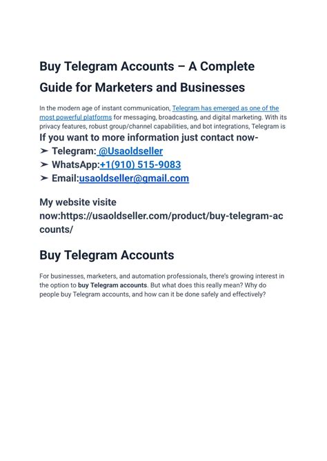 PPT - Buy Telegram Accounts – A Complete Guide for Marketers and ...