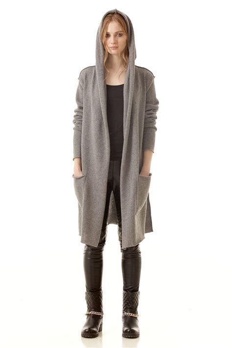 Long cashmere cardigan EDITH - softest sweater with hood - Krista Elsta