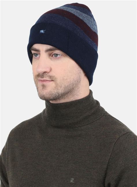 Buy Men Navy Blue Self Design Cap Online in India - Monte Carlo