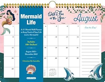 2022 Mermaid Life: A 17-Month Wall Calendar to Keep Track of Your ...