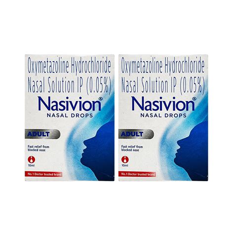 Nasivion Drops A (0.05%) - 10ml (Pack of 2) - Cureka - Online Health ...