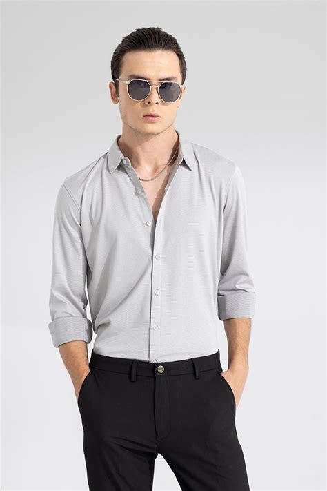 Buy Men's Flexile Grey Shirt Online | SNITCH