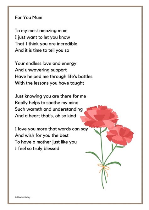 Mother's Day Poem/poem for Mum/gift for Mum/gift for Mother/gift for ...