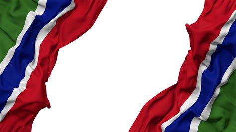 Gambia Flag Cloth Wave Banner in the Corner with Bump and Plain Texture ...