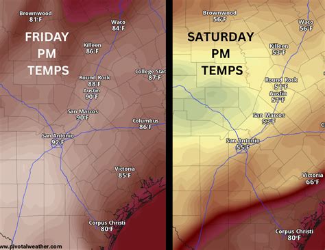 Big temperature drop headed to Austin. What's the timing of the front?
