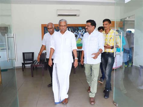 Hon’ble Sports Minister A. C Moideen visited the Krishnagiri stadium ...