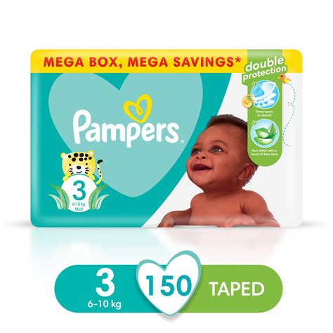 Pampers Baby Dry - Size 3, Mega Savings Box-150 Nappies, Lotion with ...