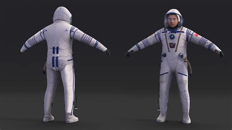 Russian Astronaut Wearing Sokol KV-2 Pressurized Spacesuit Fur 3D | 3D ...