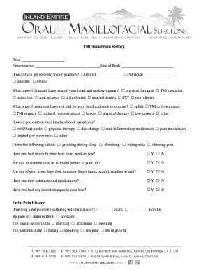 Fillable Online Download TMJ questionnaire - Inland Empire Oral ...