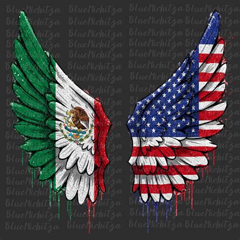 Mexico USA Flags Glitter Png Sublimation, Patriotic Png, Mexican Flag ...