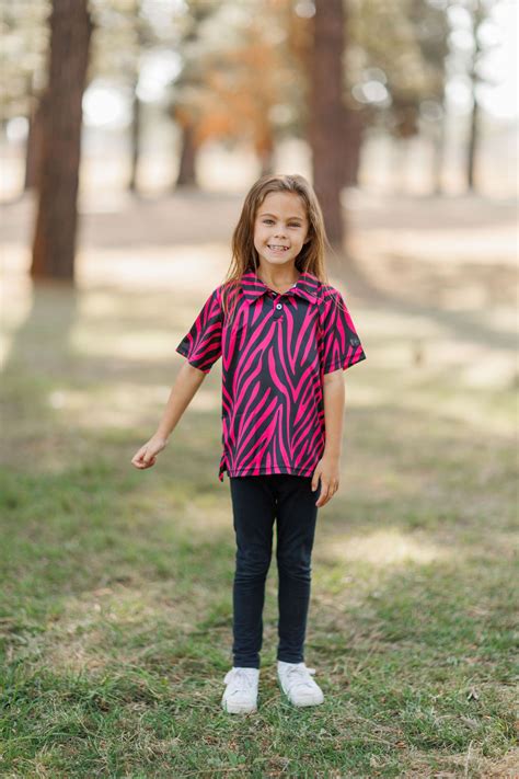 Pink Zebbie Golf Shirt - Kids - GOLF APPAREL