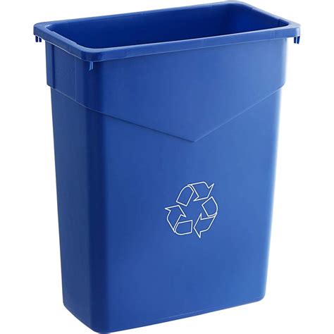 Buy 60 Qt. 15 Gallon 57 Liters Blue Slim Rectangular Recycle Bin ...