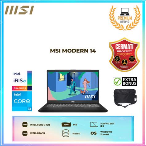 Jual MSI MODERN 14 I3 1215 8GB 512GB 14.0FHD BLIT IPS PLUS OFFICE 2021 ...