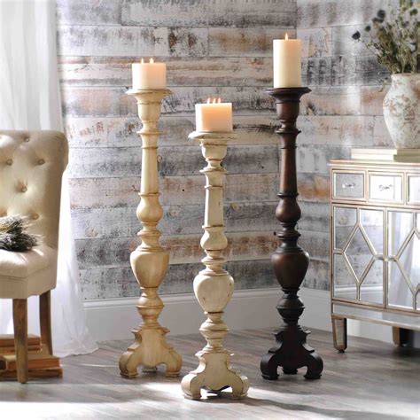 Large Wooden Floor Standing Candle Holders at Sara Wentworth blog