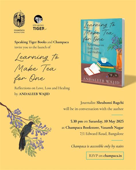 Book Launch: LEARNING TO MAKE TEA FOR ONE by Andaleeb Wajid, moderated ...