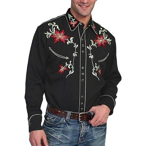 Men's Floral Graphic Prints Shirt Western Shirt Cowboy Shirt Long ...