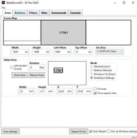 Tablet Driver GUI 的图像结果