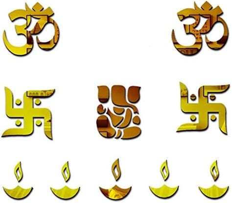 Buy Wall1ders 1 Swastika Golden, Mirror Stickers for Wall, Acrylic ...