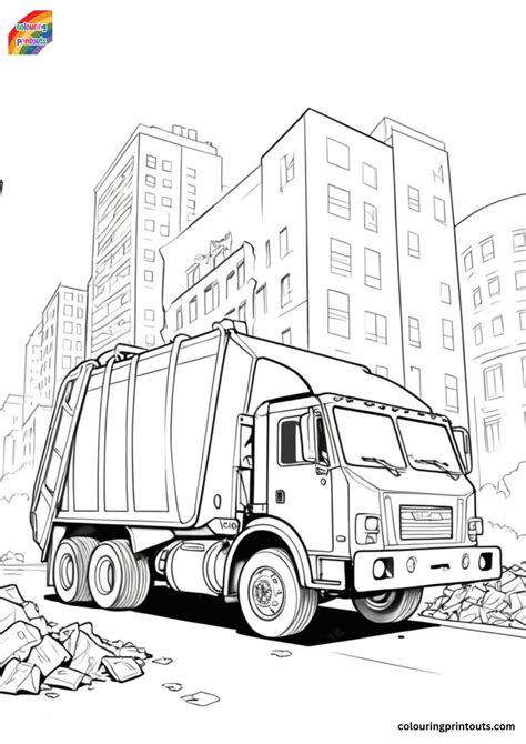 10+ Garbage Truck Coloring Pages Printable
