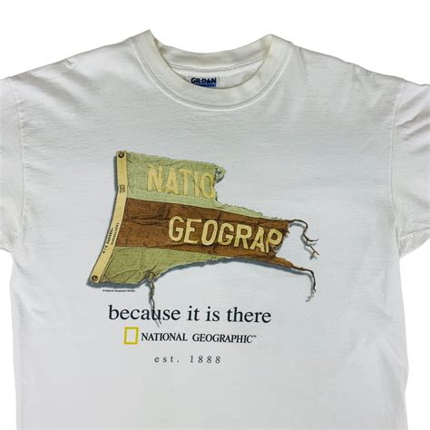 Vintage National Geographic T-shirt Because It is There Tee L - Etsy