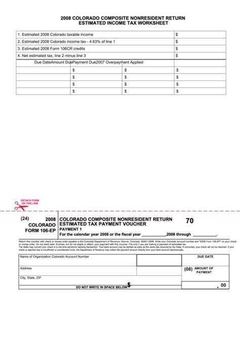 Colorado Form 105-Ep - Estate/trust Estimated Tax Payment Voucher ...