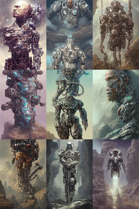 The Rock cyborg, industrial sci-fi, by Mandy Jurgens | Stable Diffusion ...