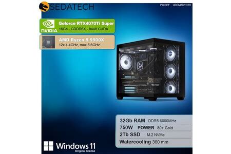 Unité Centrale Sedatech PC Gamer Pro Watercooling Maxi Vision • AMD ...