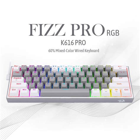 FIZZ PRO K616 - 60% Wired+2.4Ghz+BT Mechanical Keyboard Grey and White ...