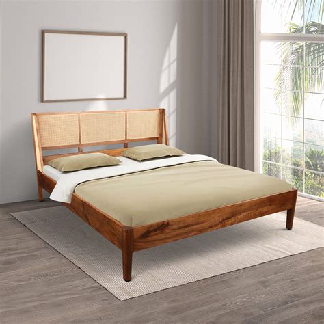 Buy Siam Acacia Wood King Bed in Honey Colour Online - 74% Off | Shop ...