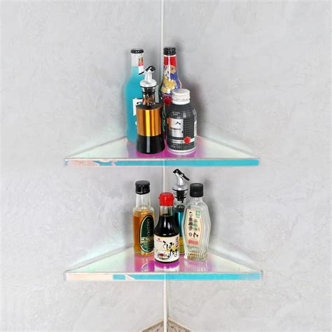 Buy evron Acrylic Corner Mounting Shelf,Corner Shelves Waterproof for ...