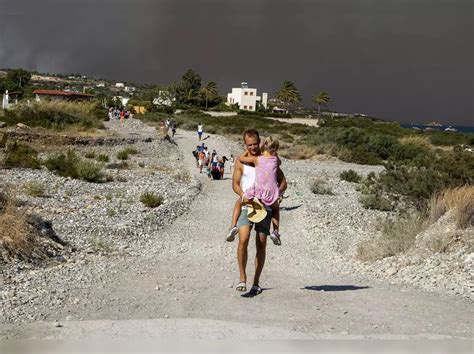 wildfires: A wildfire is raging out of control on the Greek island of ...
