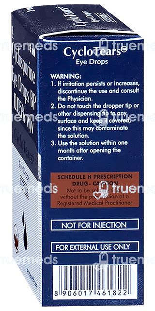 Cyclo Tears 005 Eye Drop 3 Ml - Uses, Side Effects, Dosage, Price ...