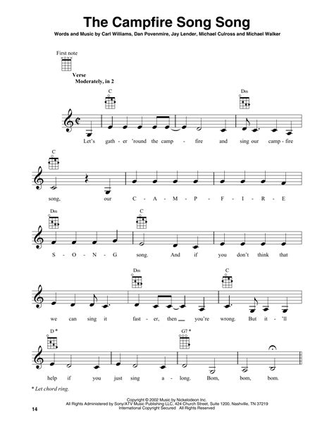 Carl Williams "The Campfire Song Song" Sheet Music PDF Notes, Chords ...