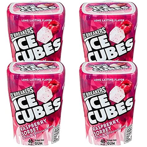 Ice Breakers Ice Cubes Raspberry Sorbet Gum Bottle- 4 Ct - Walmart.com