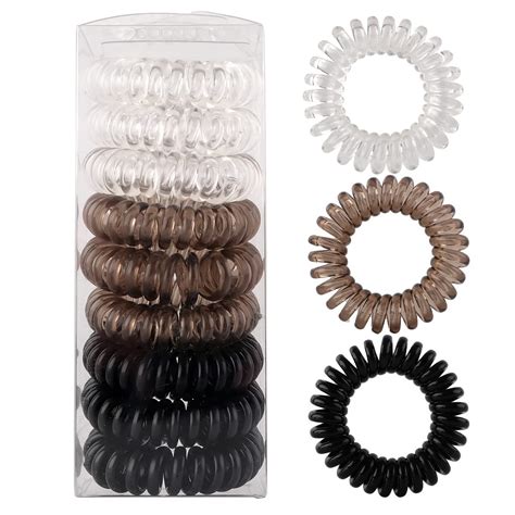 El Regalo 9 Pcs Spiral Hair Ties, No Crease Coil Ties, Phone Cord Ties ...